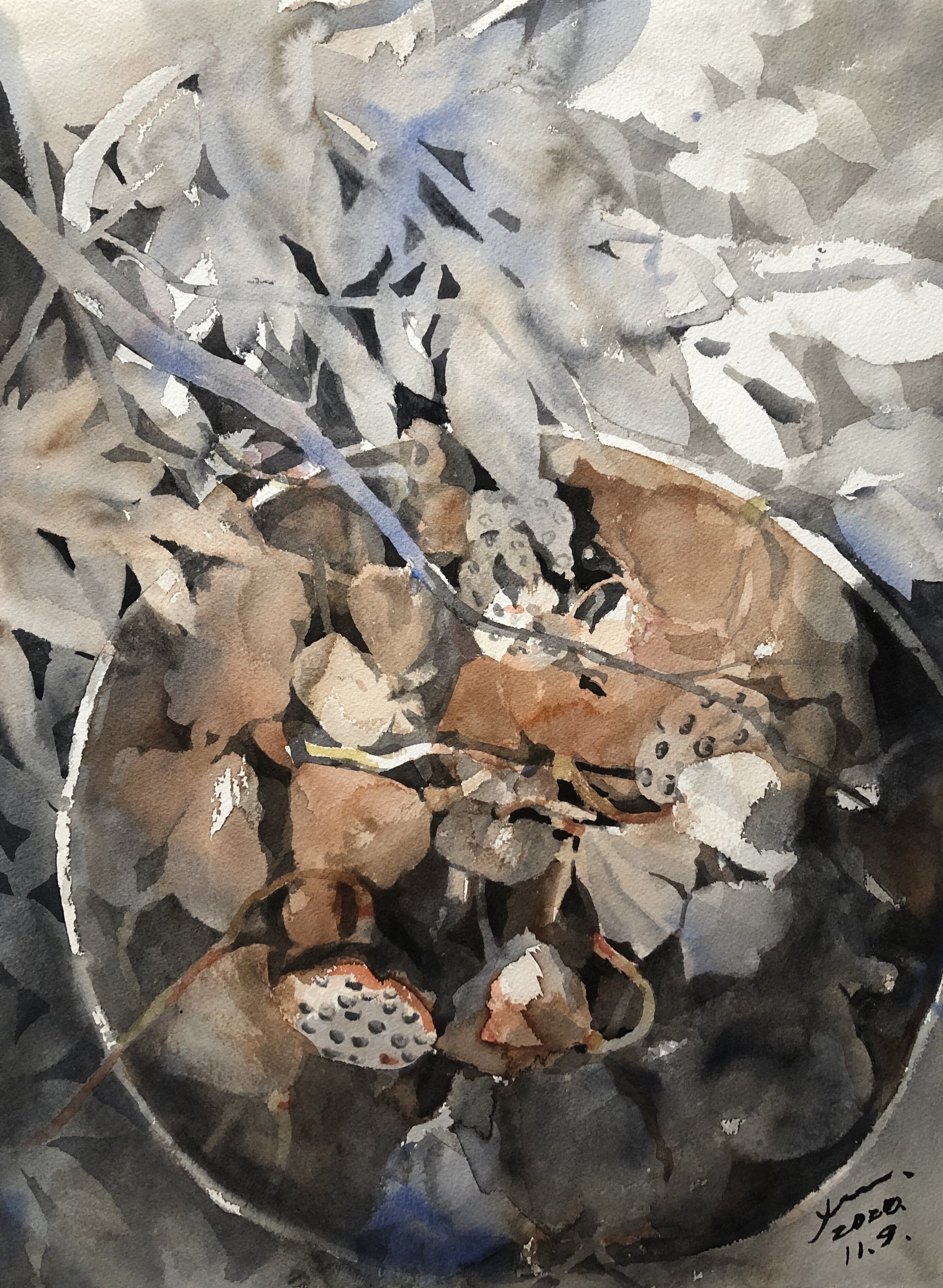 姚敏鸣 > 秋叶与莲蓬联系电话:023-67026300 价格 :保密 购买 6 作品