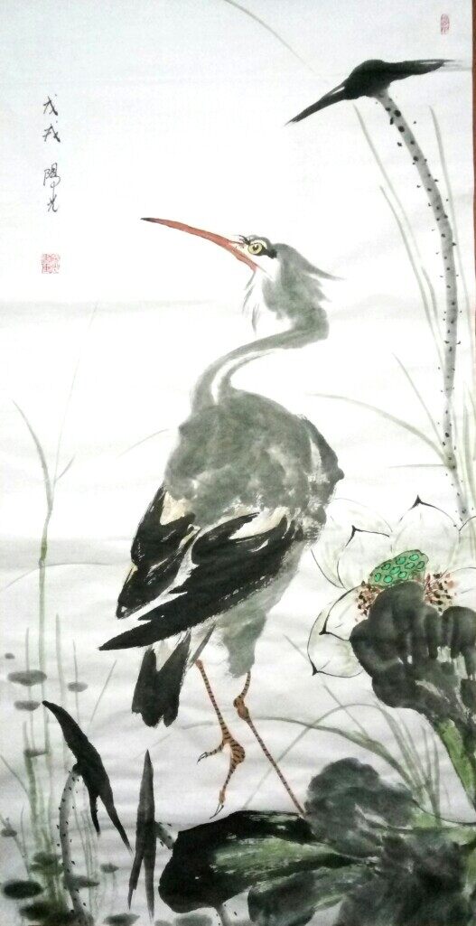 一路连升(50100)三尺竖幅未裱