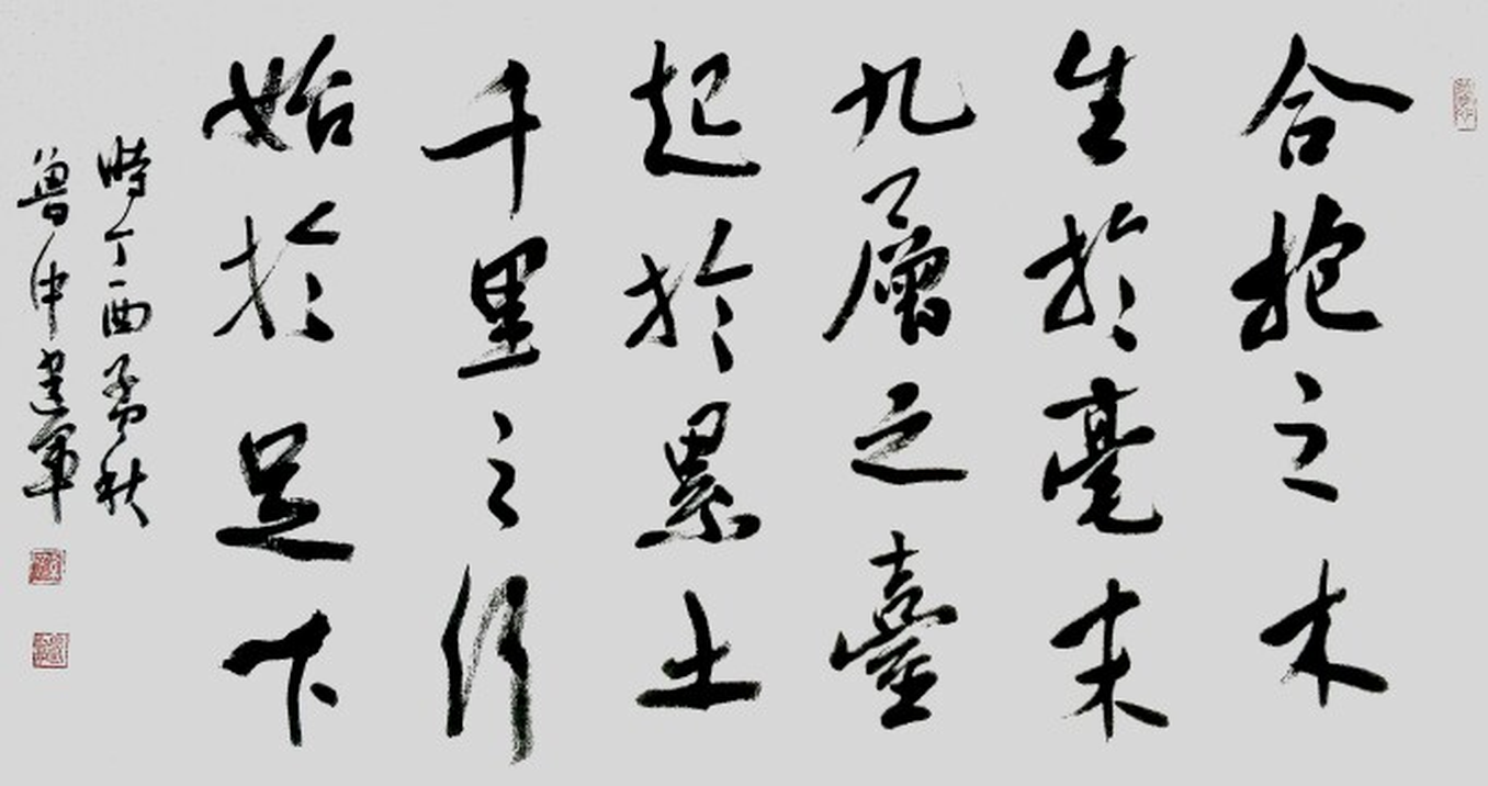 合抱之木,生于毫末;九层之台,起于累土;千里之行,始于足下.