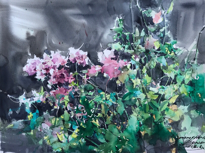 岩下花开-潘江龙-体验式艺术电商平台_加画框选场景装裱就用六艺app