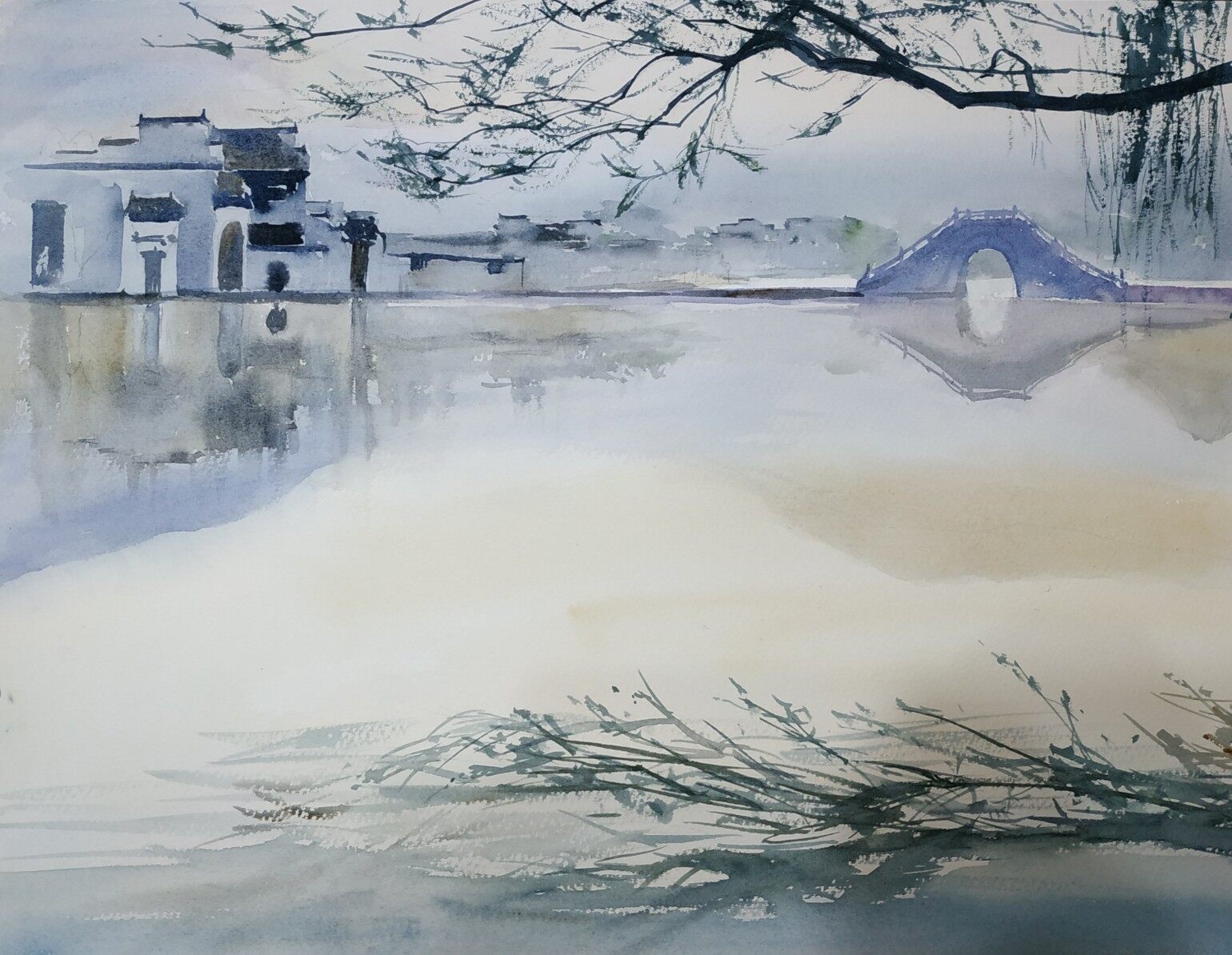 宏村南湖色彩风景作品图片